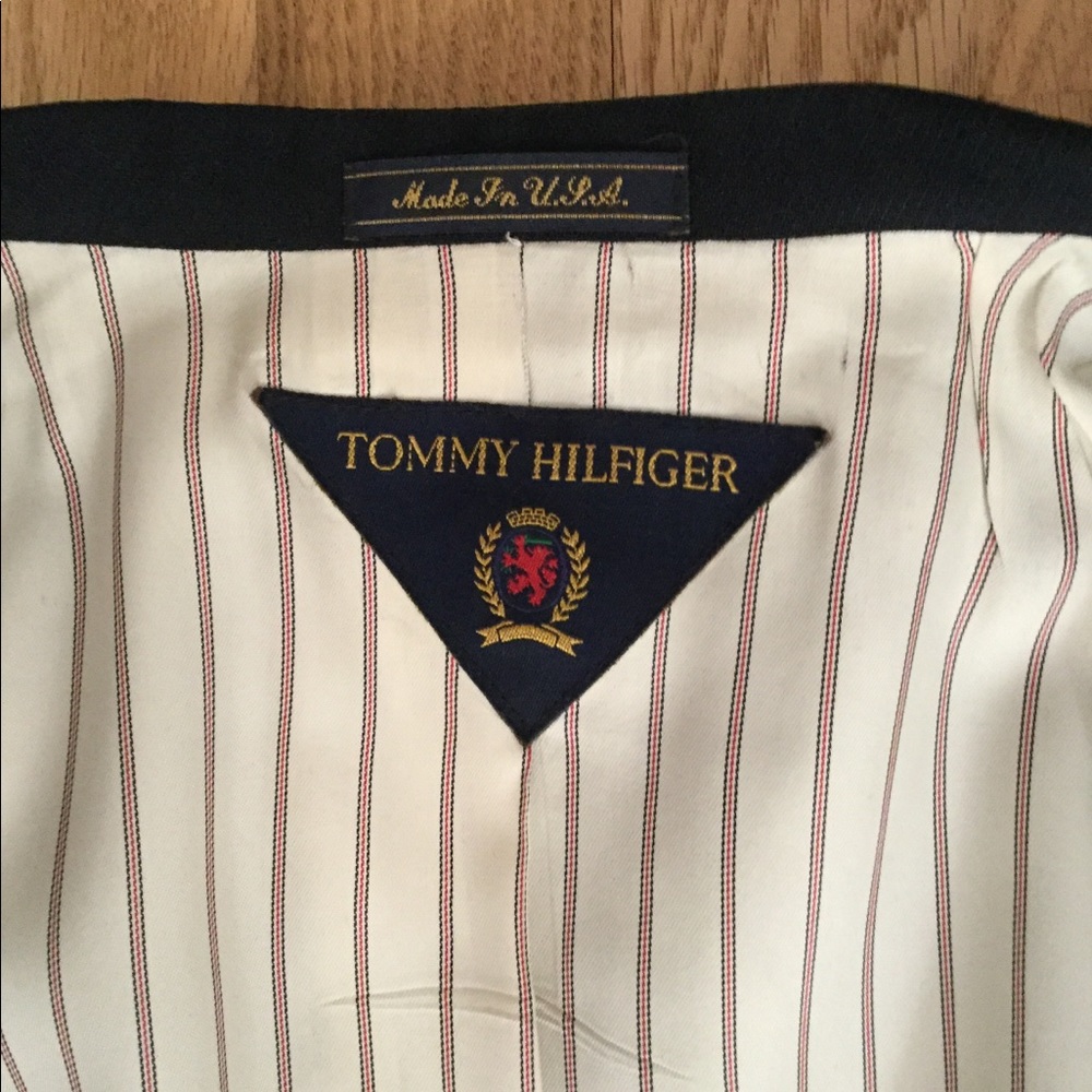 Tommy Hilfiger Vintage Navy Wool Sports Jkt Sz 40S - Picture 4 of 8